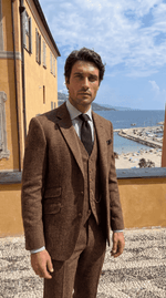 Load image into Gallery viewer, Santoro Men’s Three-Piece Tweed Tuxedo Classic Tailored Suit Set