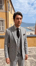 Load image into Gallery viewer, Santoro Men’s Three-Piece Tweed Tuxedo Classic Tailored Suit Set