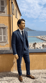 Load image into Gallery viewer, Santoro Men’s Three-Piece Tweed Tuxedo Classic Tailored Suit Set