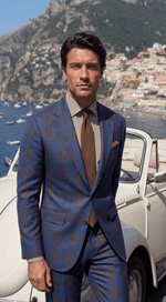 Load image into Gallery viewer, Santoro Men’s Check Blazer Tailored Formal Suit Jacket