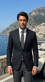 Load image into Gallery viewer, Santoro Men’s Check Blazer Tailored Formal Suit Jacket