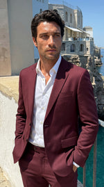 Load image into Gallery viewer, SANTORO Men’s Two-Piece Slim Fit Suit Tailored Formal Set for Business & Evening Wear