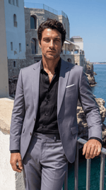 Load image into Gallery viewer, SANTORO Men’s Two-Piece Slim Fit Suit Tailored Formal Set for Business & Evening Wear
