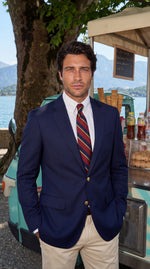 Load image into Gallery viewer, Santoro Men’s Formal Blazer Classic Notch Lapel Jacket with Gold Button Detailing