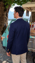 Load image into Gallery viewer, Santoro Men’s Formal Blazer Classic Notch Lapel Jacket with Gold Button Detailing