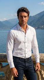 Load image into Gallery viewer, Santoro Men’s Long-Sleeved Shirt Classic Structured Fit with Wrinkle-Free Finish