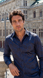 Load image into Gallery viewer, Santoro Men’s Elegant Long Sleeve Shirt Gloss Finish Statement Piece for Special Occasions