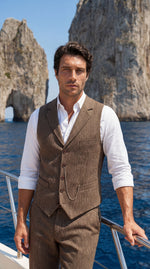Load image into Gallery viewer, Santoro Men’s Herringbone Waistcoat All-Season