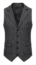 Load image into Gallery viewer, Santoro Men’s Herringbone Waistcoat All-Season