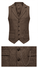 Load image into Gallery viewer, Santoro Men’s Herringbone Waistcoat All-Season