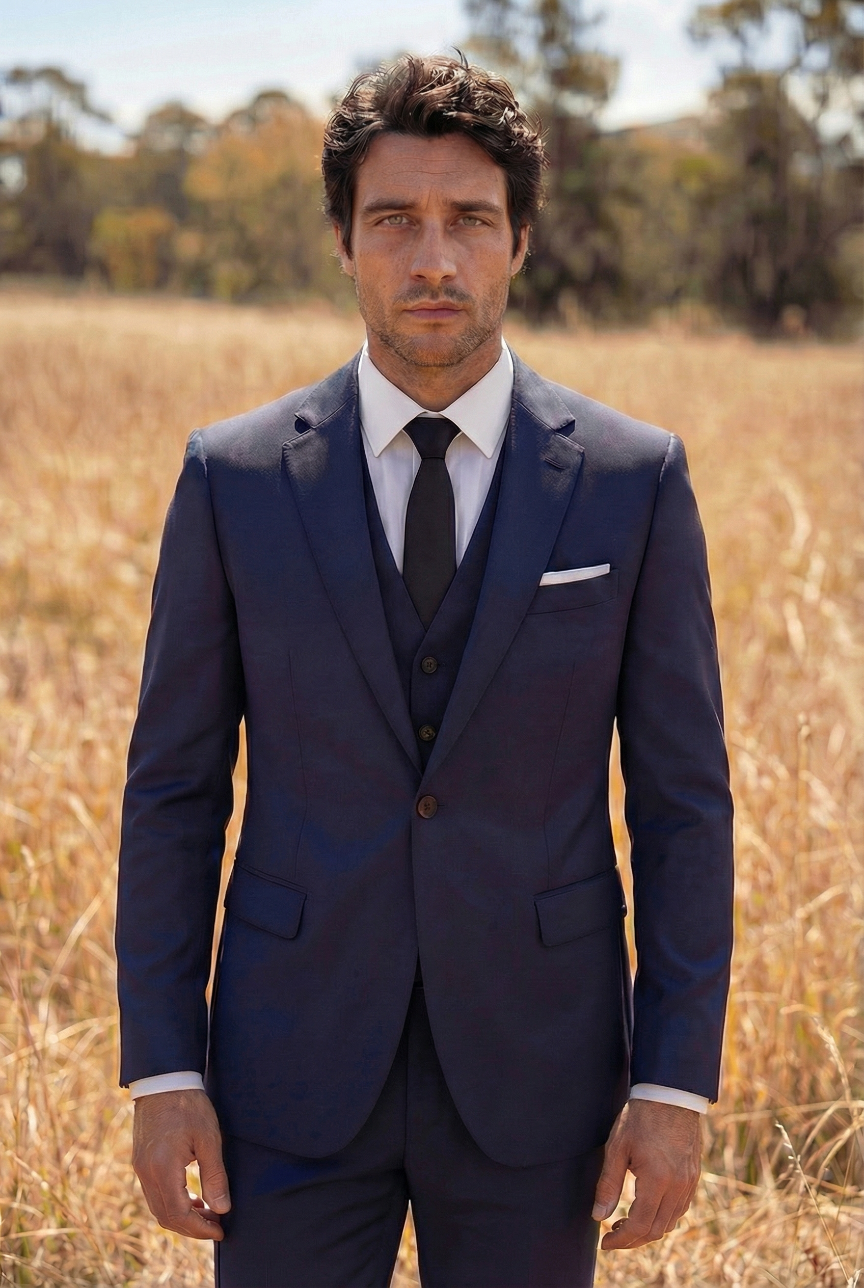 Santoro Men's 3-Piece Formal Slim Fit Suit