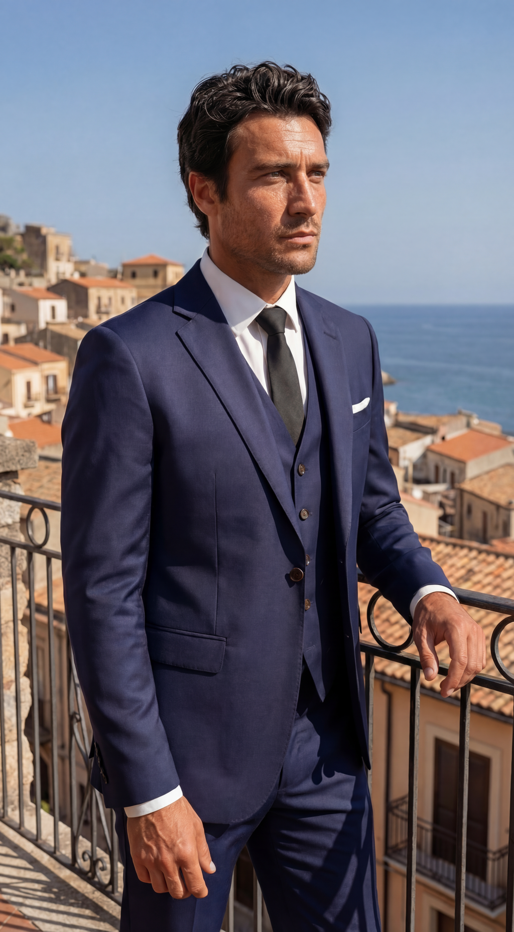 Santoro Men's 3-Piece Formal Slim Fit Suit