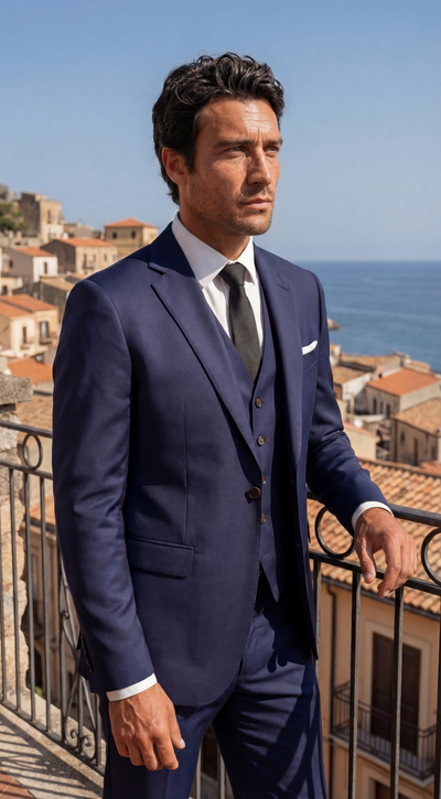 Santoro Men's 3-Piece Formal Slim Fit Suit