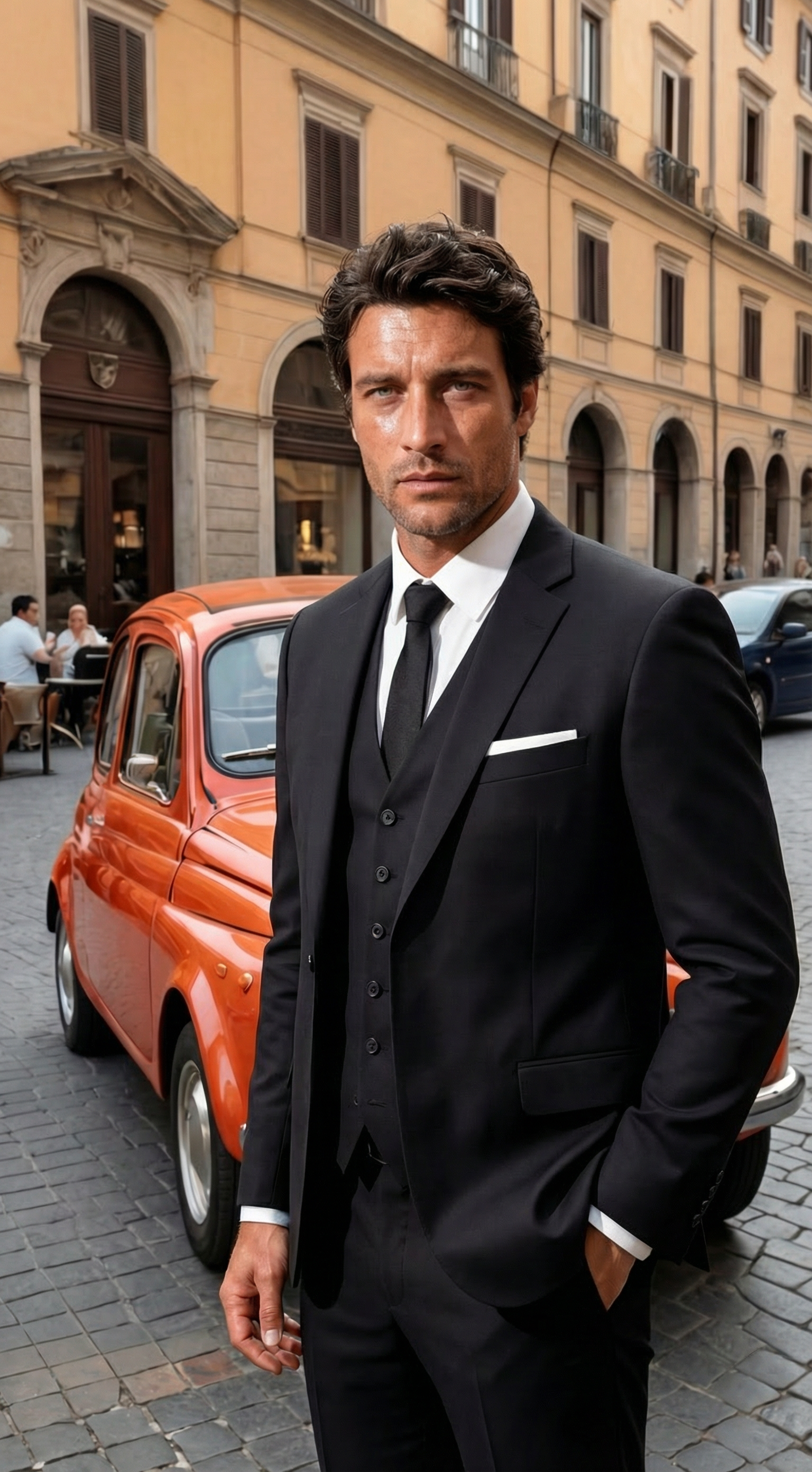 Santoro Men's 3-Piece Formal Slim Fit Suit