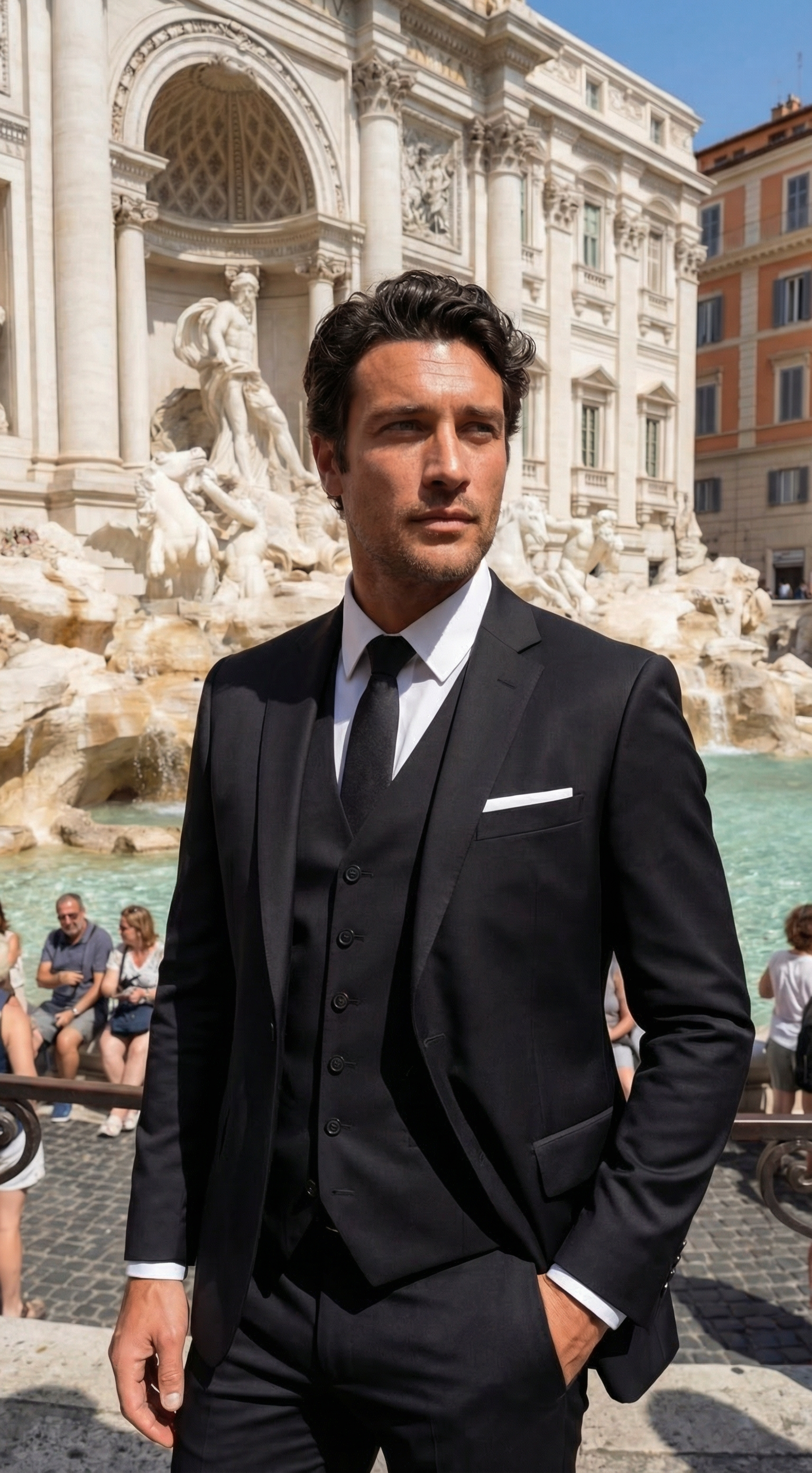 Santoro Men's 3-Piece Formal Slim Fit Suit