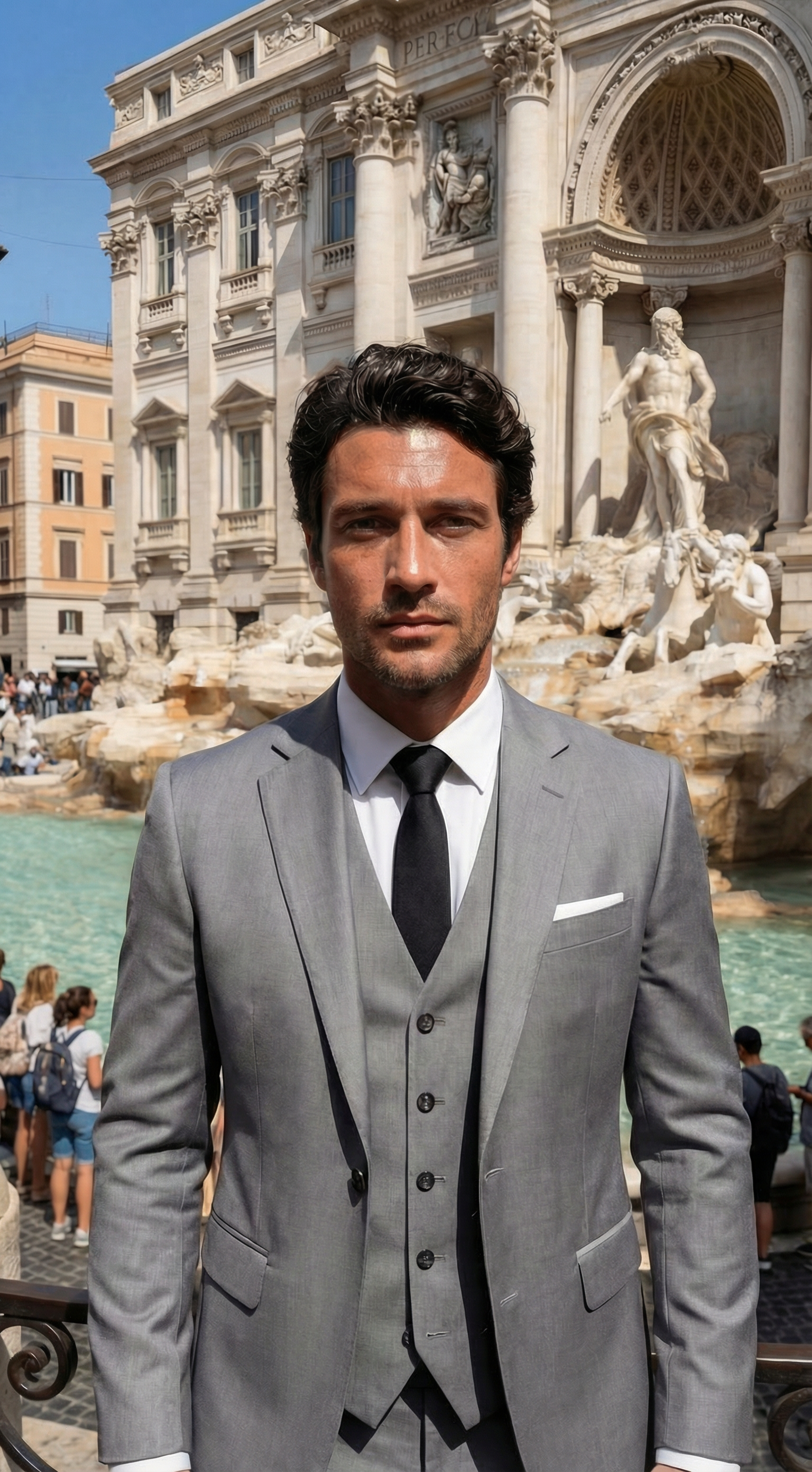 Santoro Men's 3-Piece Formal Slim Fit Suit