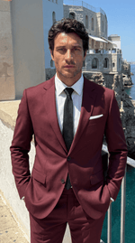 Load image into Gallery viewer, SANTORO Men’s Two-Piece Slim Fit Suit Tailored Formal Set for Business &amp; Evening Wear