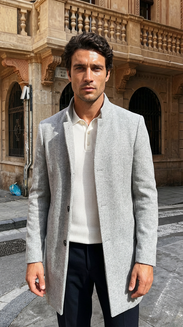 Santoro Men’s Premium Smart Casual Blazer Minimalist Button Winter Coat