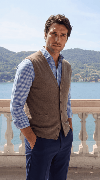 Santoro Men’s Sleeveless Vest Sweater Lightweight Layer