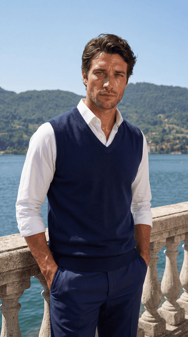 Santoro Men’s Sleeveless Vest Sweater Lightweight Layer
