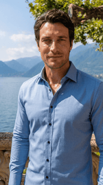 Load image into Gallery viewer, Santoro Men’s Long-Sleeved Shirt Classic Structured Fit with Wrinkle-Free Finish