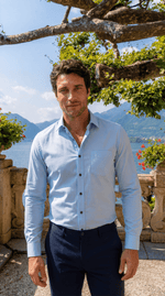 Load image into Gallery viewer, Santoro Men’s Long-Sleeved Shirt Classic Structured Fit with Wrinkle-Free Finish