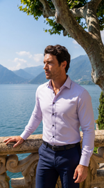 Load image into Gallery viewer, Santoro Men’s Long-Sleeved Shirt Classic Structured Fit with Wrinkle-Free Finish