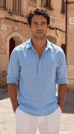 Load image into Gallery viewer, Santoro Men’s Linen Polo Shirt Classic Fit – Spring/Summer