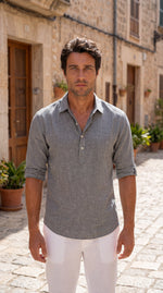 Load image into Gallery viewer, Santoro Men’s Linen Polo Shirt Classic Fit – Spring/Summer