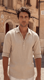 Load image into Gallery viewer, Santoro Men’s Linen Polo Shirt Classic Fit – Spring/Summer