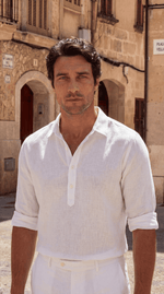Load image into Gallery viewer, Santoro Men’s Linen Polo Shirt Classic Fit – Spring/Summer