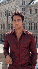Load image into Gallery viewer, Santoro Men’s Elegant Long Sleeve Shirt Gloss Finish Statement Piece for Special Occasions