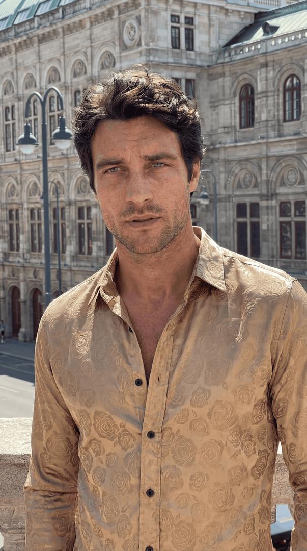 Santoro Men’s Elegant Long Sleeve Shirt Gloss Finish Statement Piece for Special Occasions