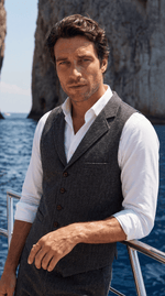 Load image into Gallery viewer, Santoro Men’s Herringbone Waistcoat All-Season