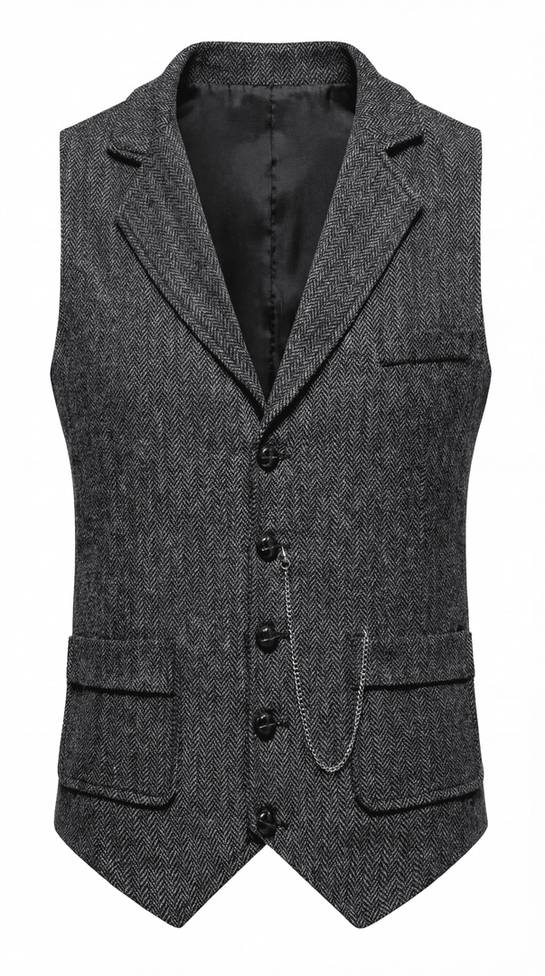 Santoro Men’s Herringbone Waistcoat All-Season