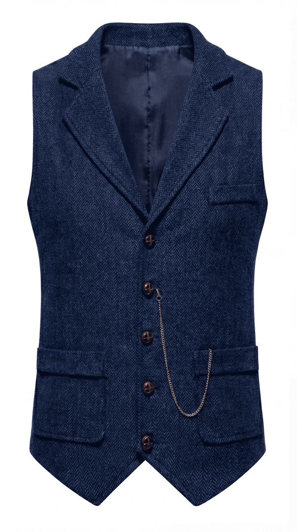 Santoro Men’s Herringbone Waistcoat All-Season