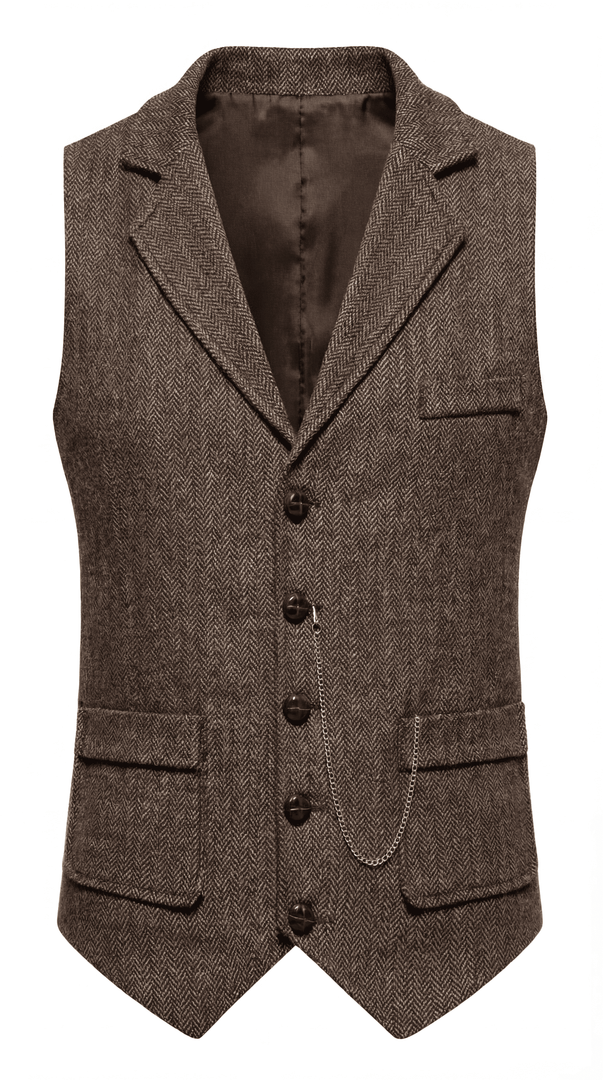 Santoro Men’s Herringbone Waistcoat All-Season