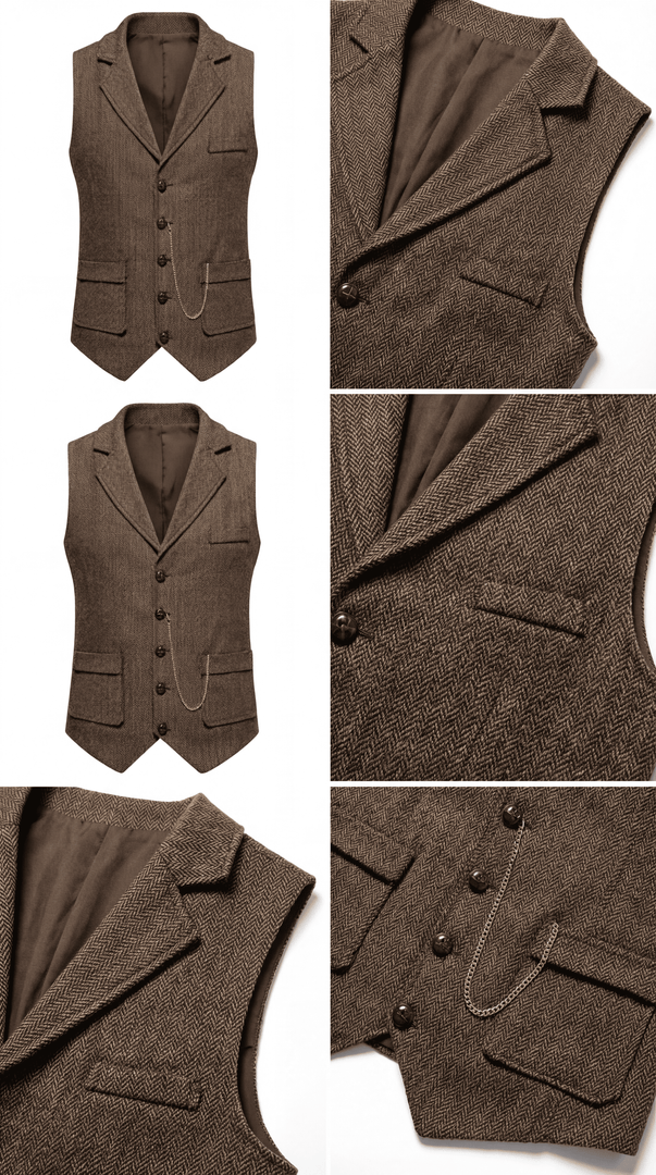 Santoro Men’s Herringbone Waistcoat All-Season