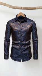 Load image into Gallery viewer, Santoro Men’s Elegant Long Sleeve Shirt Gloss Finish Statement Piece for Special Occasions