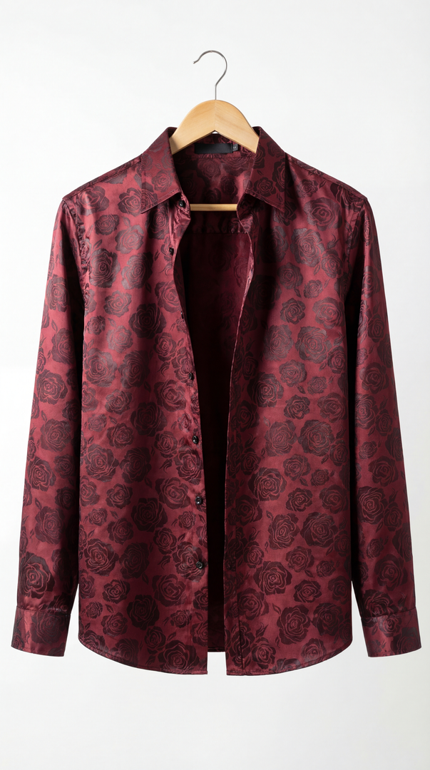 Santoro Men’s Elegant Long Sleeve Shirt Gloss Finish Statement Piece for Special Occasions