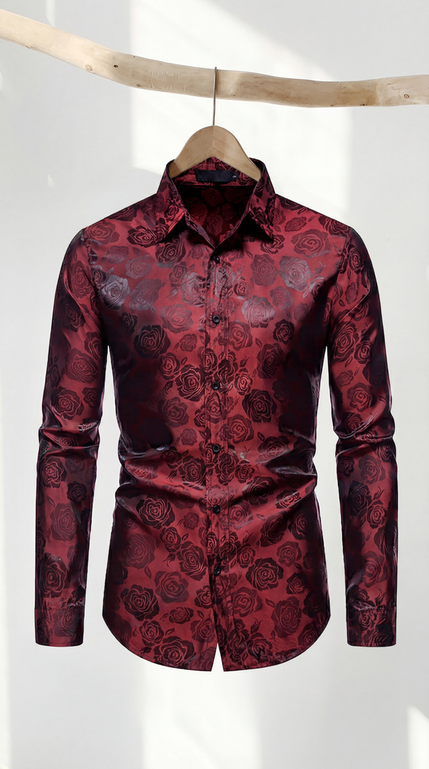 Santoro Men’s Elegant Long Sleeve Shirt Gloss Finish Statement Piece for Special Occasions