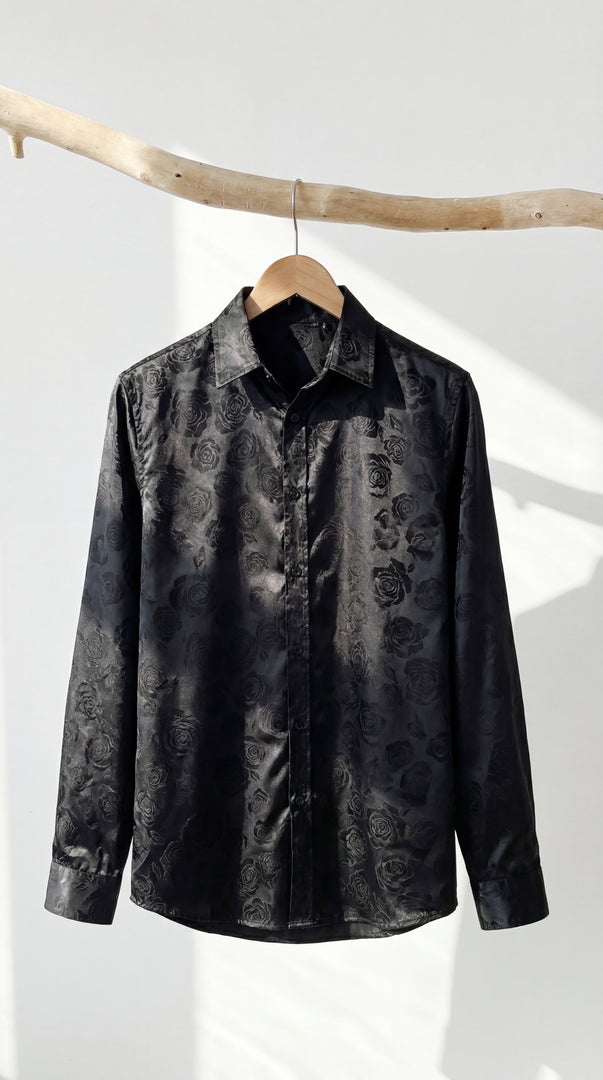Santoro Men’s Elegant Long Sleeve Shirt Gloss Finish Statement Piece for Special Occasions