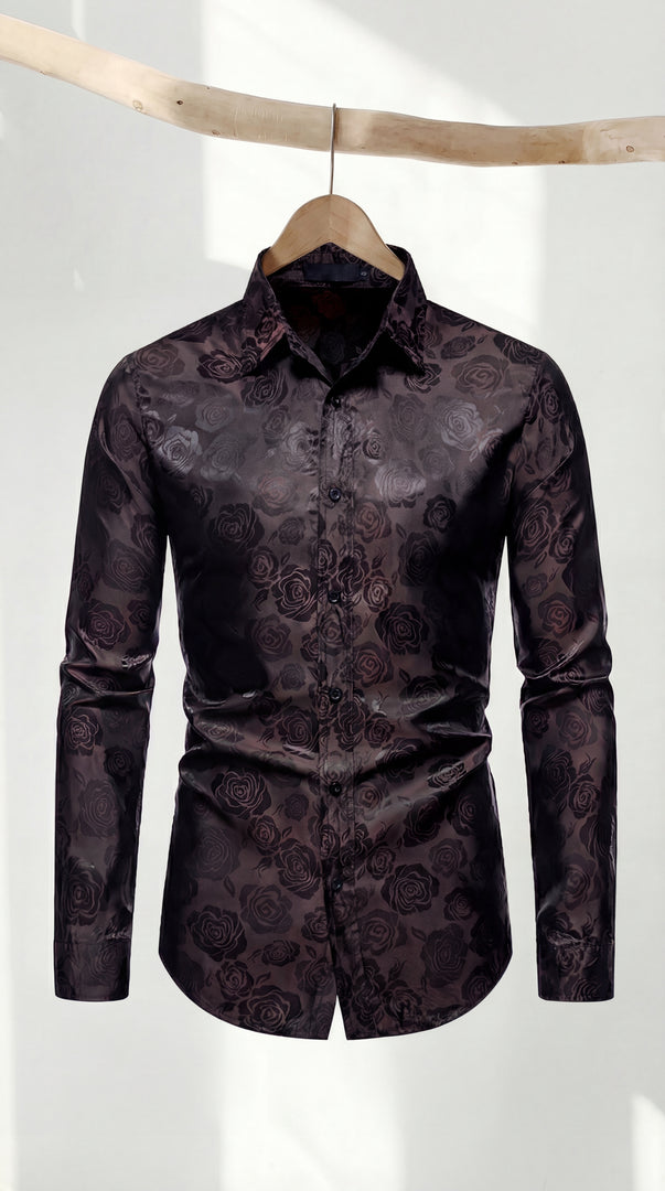 Santoro Men’s Elegant Long Sleeve Shirt Gloss Finish Statement Piece for Special Occasions